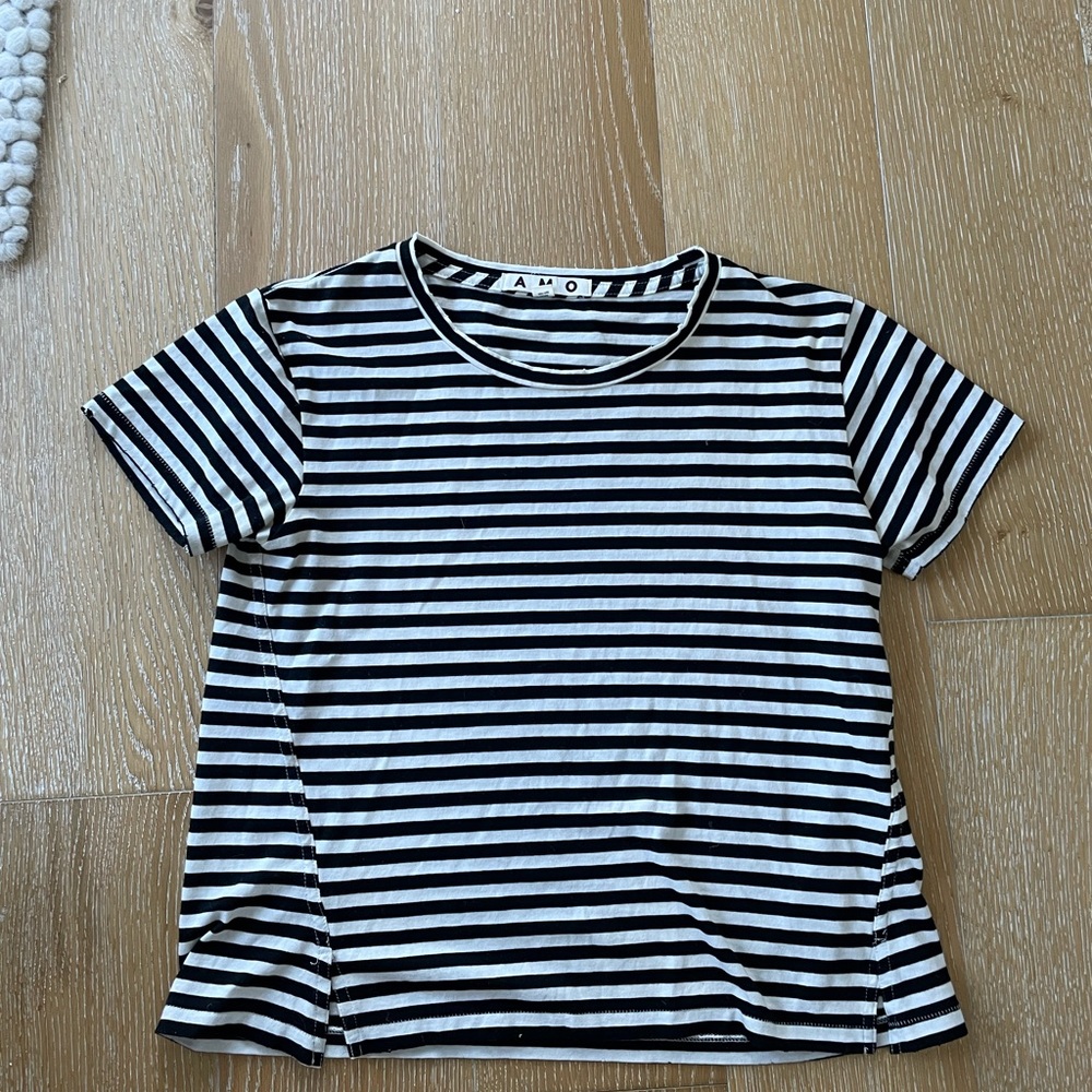 AMO black/white stripe tee (small)